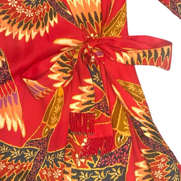 FARM Rio Wonderful Toucans Wrap Jumpsuit Red Multicolor Women’s Small R2001436 - Picture 6 of 8